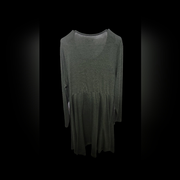 At the knee Hacci faux wrap dress, deep depth colour (greenish), Torrid, 1x - Picture 2 of 5